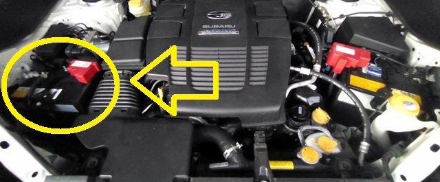 SKE型フォレスター　エンジン再始動用バッテリー　場所