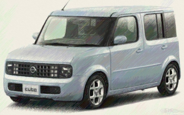 日産　キューブ　Z11　イラスト