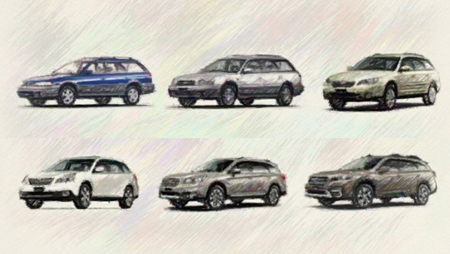 歴代レガシィツーリングワゴン　イラスト