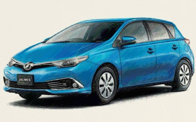 トヨタ　オーリス　ガソリンエンジン車　イラスト