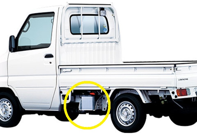U61T ミニキャブトラック　バッテリー　搭載場所
