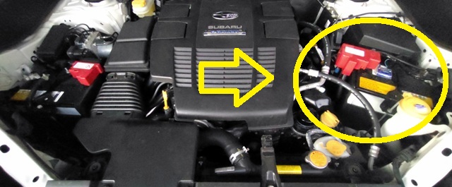 SKE型フォレスター　補機バッテリー　場所