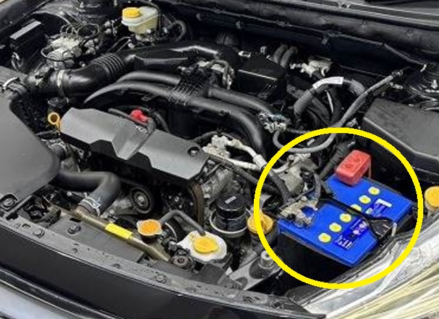 BS9系レガシィアウトバック　バッテリー搭載場所