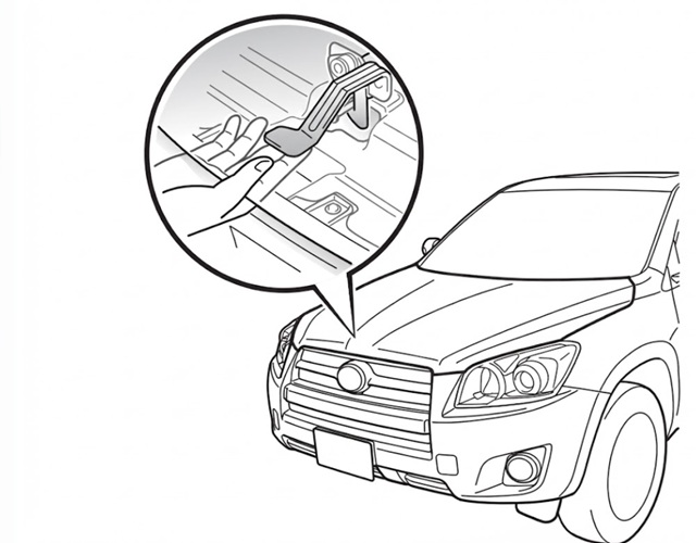 RAV4 ボンネットロック外し方
