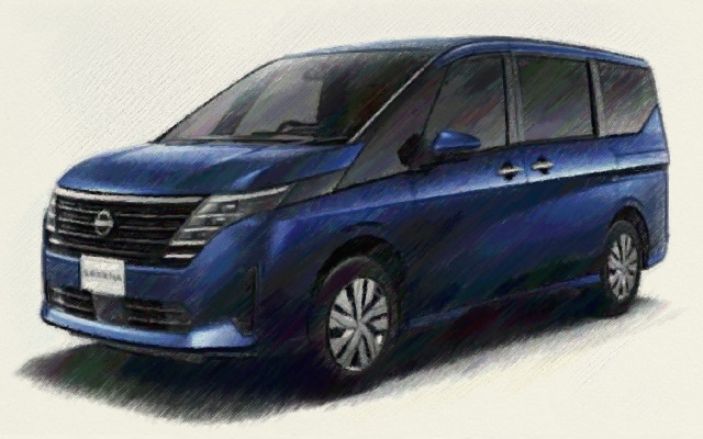 C28　セレナハイブリッド　e-POWER　イラスト