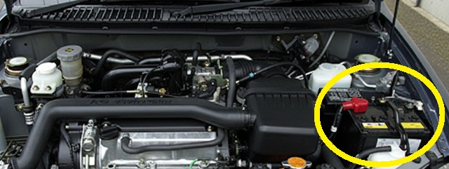 ミラジーノ　1000cc　バッテリー搭載場所