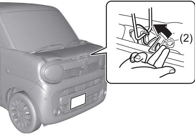 ワゴンRスマイル ボンネットロック 外し方