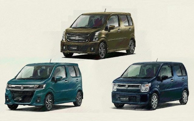 6代目　ワゴンRマイルドハイブリッド　ラインナップ　イラスト