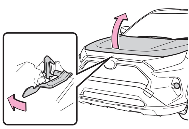 50系RAV4　ボンネットロック　外し方