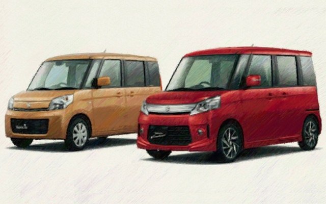 MK32S スペーシア,カスタム　イラスト　