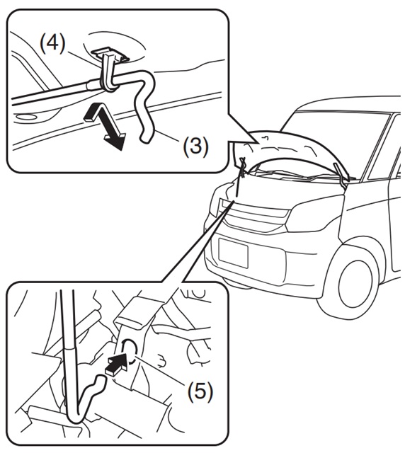 MK32S スペーシア　ボンネット　固定方法